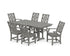 POLYWOOD Wovendale 7-Piece Farmhouse Dining Set in Slate Grey