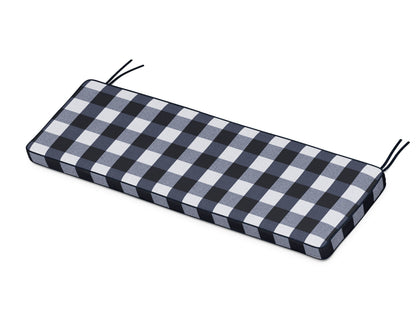 POLYWOOD Chinoiserie 60" Bench Seat Cushion in Buffalo Plaid Marine Indigo