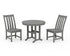 POLYWOOD Vineyard Side Chair 3-Piece Round Dining Set in Slate Grey