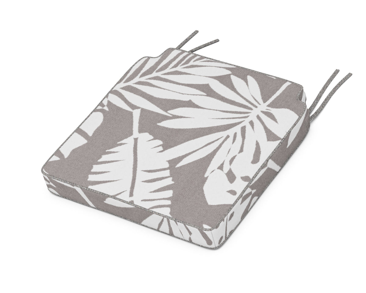 POLYWOOD Acadia Dining Side Seat Cushion in Leaf Grey Mist