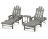 POLYWOOD Long Island Chaise 3-Piece Set in Slate Grey