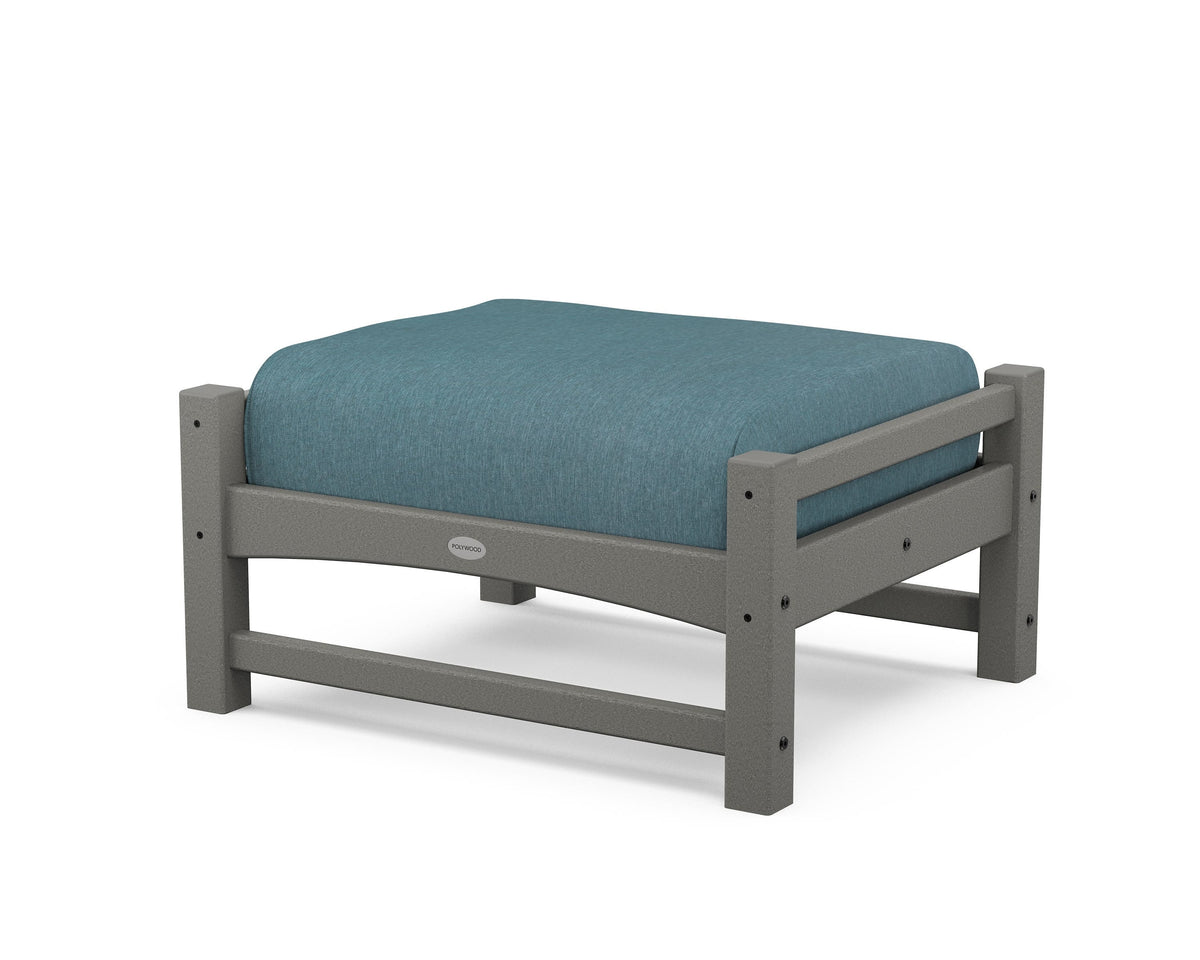POLYWOOD Club Ottoman in Slate Grey / Ocean Teal