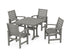 POLYWOOD Signature 5-Piece Dining Set with Trestle Legs - 37" Table in Slate Grey