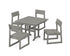POLYWOOD EDGE Side Chair 5-Piece Farmhouse Dining Set in Slate Grey
