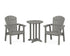 POLYWOOD Seashell 3-Piece Round Farmhouse Bistro Dining Set in Slate Grey