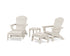 POLYWOOD 5-Piece Nautical Grand Adirondack Set with Ottomans and Side Table in Sand