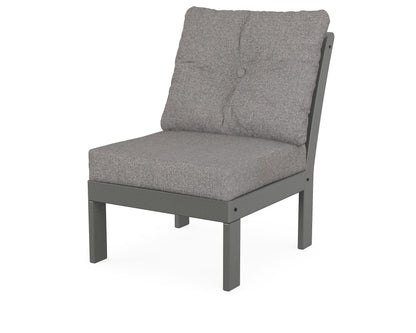 POLYWOOD Vineyard Modular Armless Chair in Slate Grey / Grey Mist