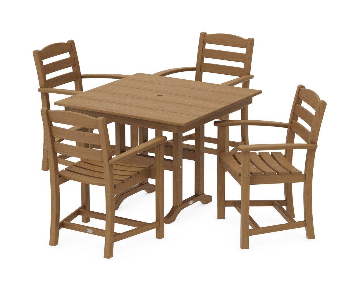 POLYWOOD La Casa Café 5-Piece Farmhouse Dining Set in Natural