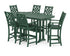 POLYWOOD Country Living Wovendale Arm Chair 7-Piece Bar Set with Trestle Legs in Green