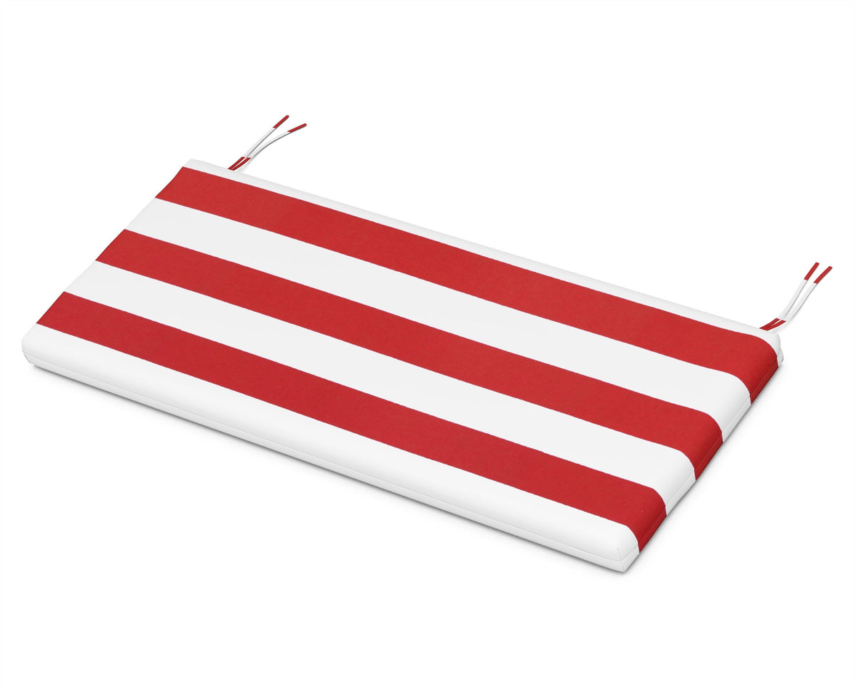 POLYWOOD 48" Bench Seat Cushion in Cabana Stripe Crimson