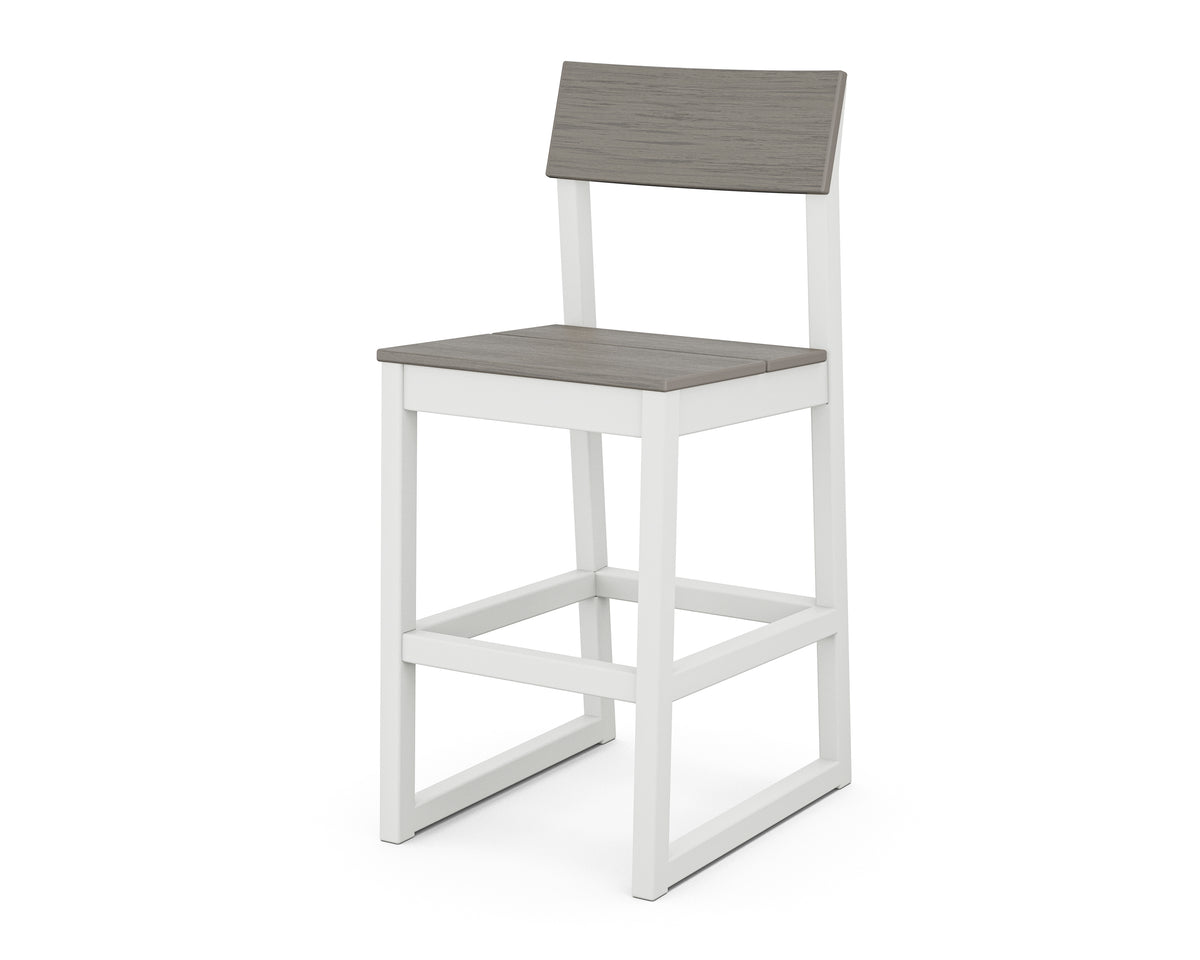 POLYWOOD EDGE Bar Side Chair in White / Driftwood