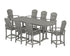POLYWOOD Palm Coast 9-Piece Counter Set with Trestle Legs in Slate Grey