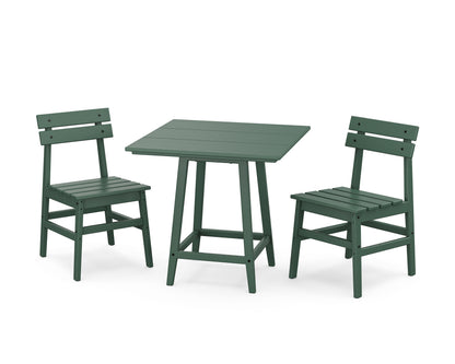POLYWOOD Modern Studio Plaza Chair 3-Piece Bistro Dining Set in Green