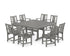 POLYWOOD Prairie 9-Piece Square Dining Set with Trestle Legs in Slate Grey