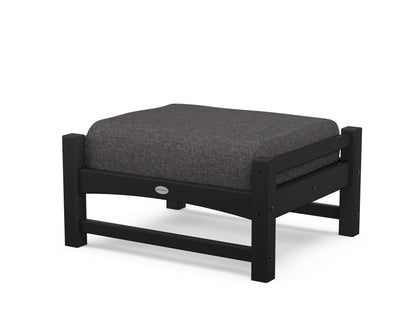 POLYWOOD Club Ottoman in Black / Ash Charcoal