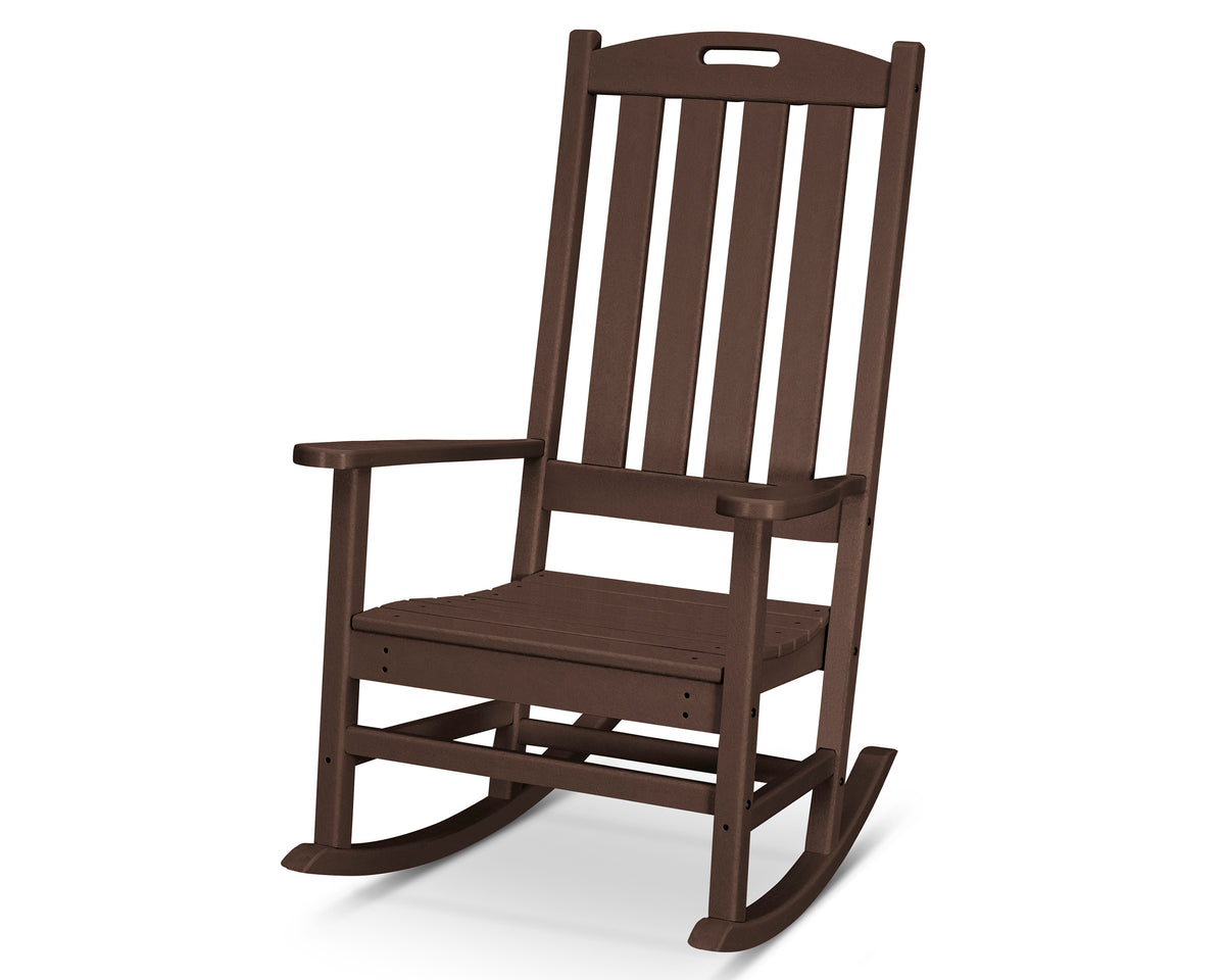POLYWOOD Nautical Porch Rocking Chair in Mahogany