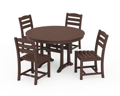 POLYWOOD La Casa Café 5-Piece Side Chair Dining Set - 48" Table in Mahogany