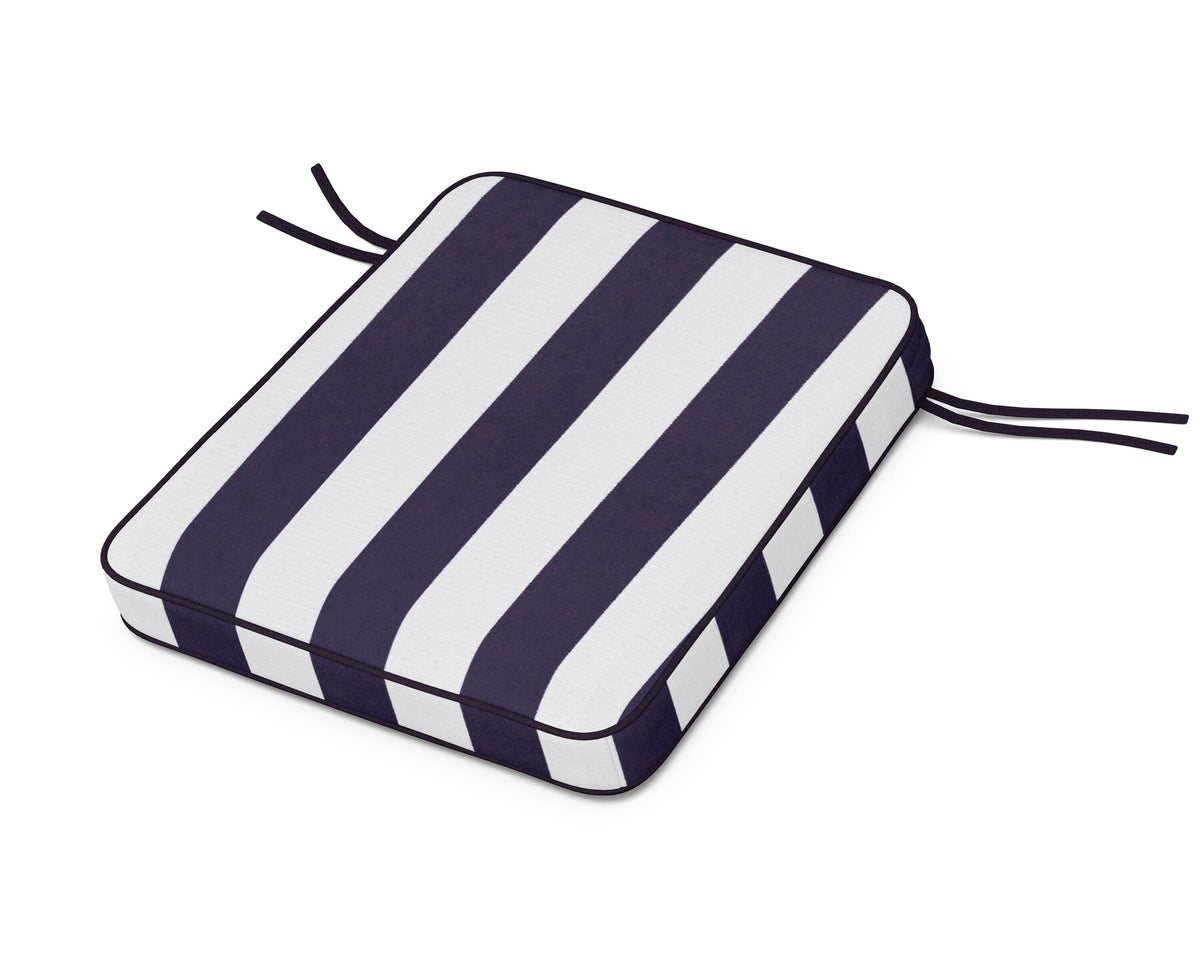 POLYWOOD Chinoiserie Rocker Seat Cushion in Cabana Stripe Navy