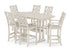 POLYWOOD Country Living Wovendale Arm Chair 7-Piece Farmhouse Bar Set with Trestle Legs in Sand