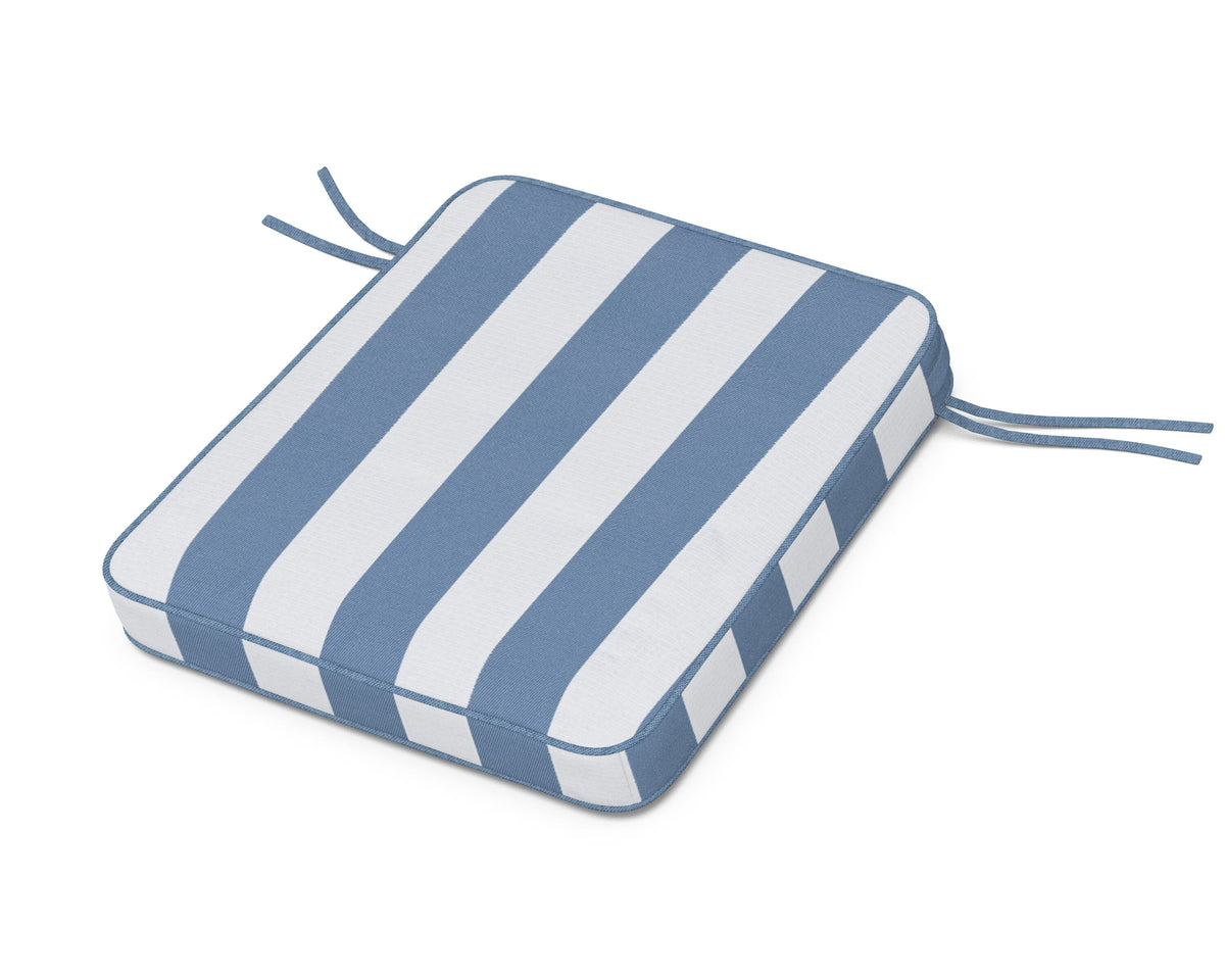 POLYWOOD Chinoiserie Rocker Seat Cushion in Cabana Stripe Sky Blue