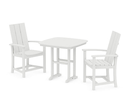 POLYWOOD Modern Adirondack 3-Piece Dining Set - 31" Table in White