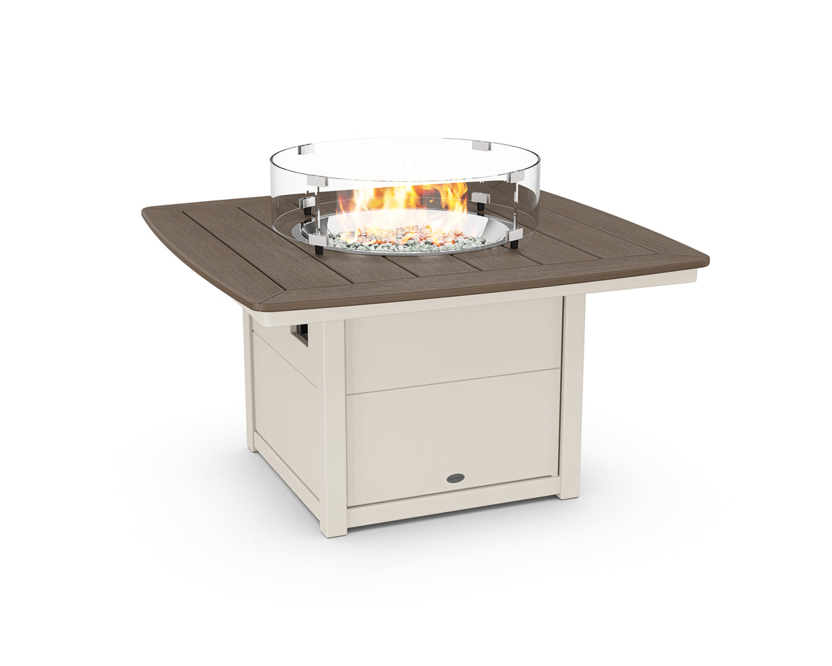 POLYWOOD Nautical 42" Fire Pit Table in Sand / Kona