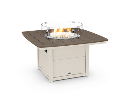 POLYWOOD Nautical 42" Fire Pit Table in Sand / Kona