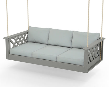 POLYWOOD Wovendale Daybed Swing in Slate Grey / Spa