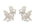 POLYWOOD 4-Piece Nautical Grand Adirondack Chair Conversation Set in Sand