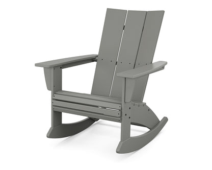 POLYWOOD Modern Curveback Adirondack Rocking Chair in Slate Grey