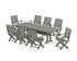 POLYWOOD Signature Folding 9-Piece Farmhouse Trestle Dining Set with Trestle Legs in Slate Grey