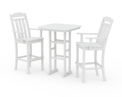 POLYWOOD Cottage 3-Piece Bar Set in White