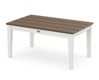 POLYWOOD Newport 22" x 36" Coffee Table in White / Kona