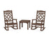 POLYWOOD Chinoiserie 3-Piece Rocking Chair Set in Mahogany