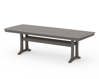 POLYWOOD Nautical Trestle 39" x 97" Dining Table in Driftwood