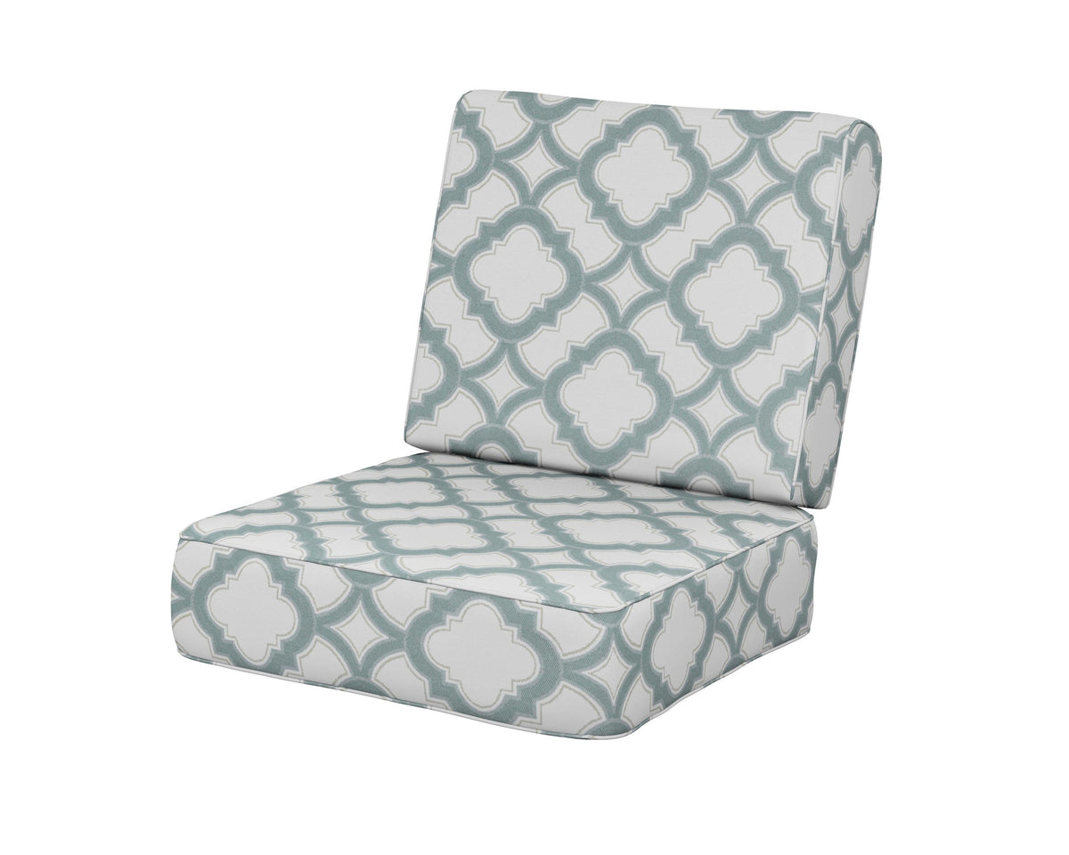 POLYWOOD Ateeva Harbour Seat and Back Cushion in Trellis Glacier Spa