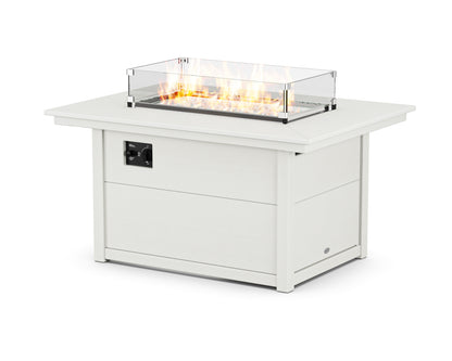 POLYWOOD Rectangle 34"x46" Fire Pit Table in Vintage White