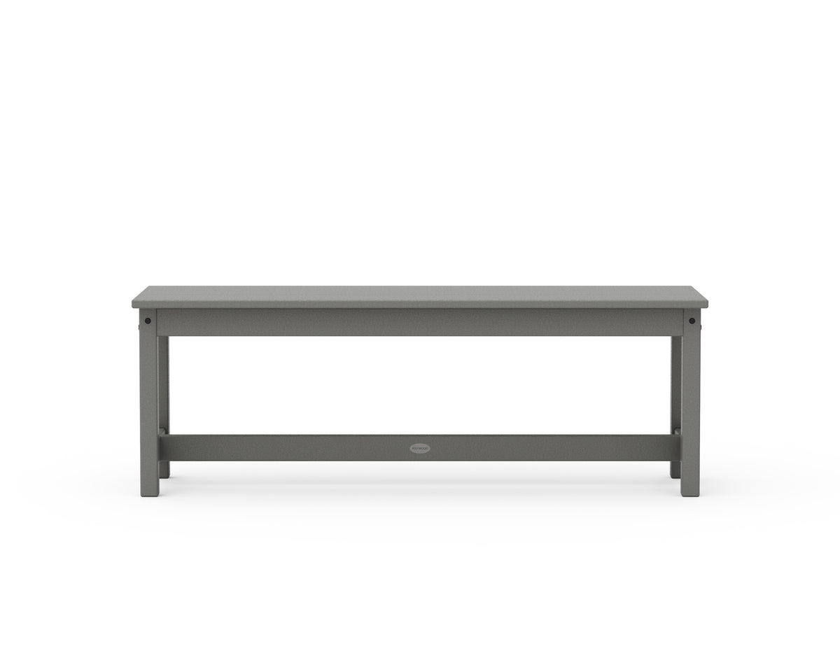 Angled front view of the POLYWOOD 48" Planter Bench in Slate Grey