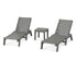 POLYWOOD Captain Chaise 3-Piece Set in Slate Grey