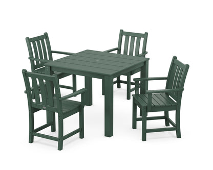 POLYWOOD Traditional Garden 5-Piece Parsons Dining Set in Green