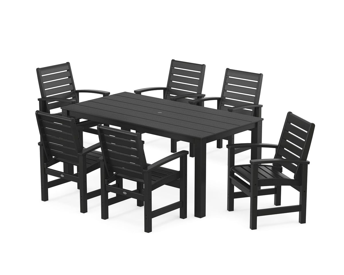POLYWOOD Signature 7-Piece Parsons Dining Set in Black