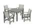 POLYWOOD Coastal 5-Piece Parsons Dining Set in Slate Grey / Birch