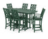 POLYWOOD Country Living Wovendale Arm Chair 7-Piece Farmhouse Bar Set in Green