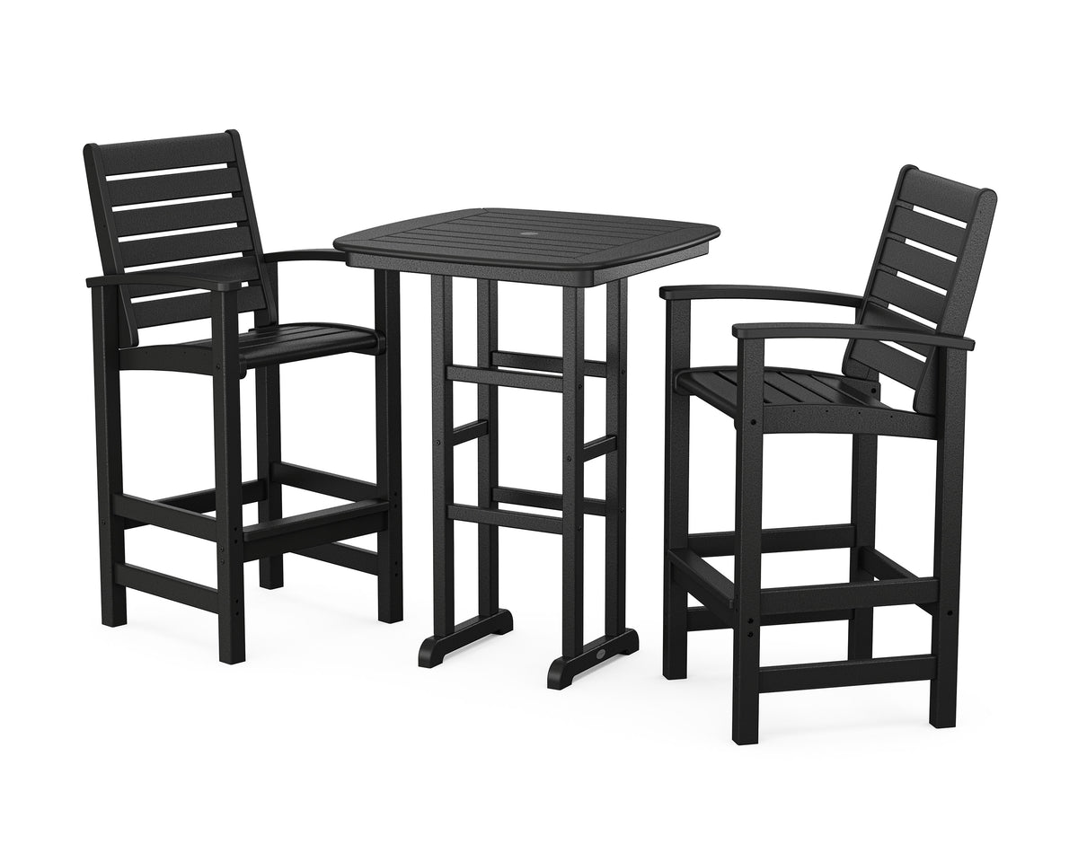 POLYWOOD Signature 3-Piece Bar Set in Black