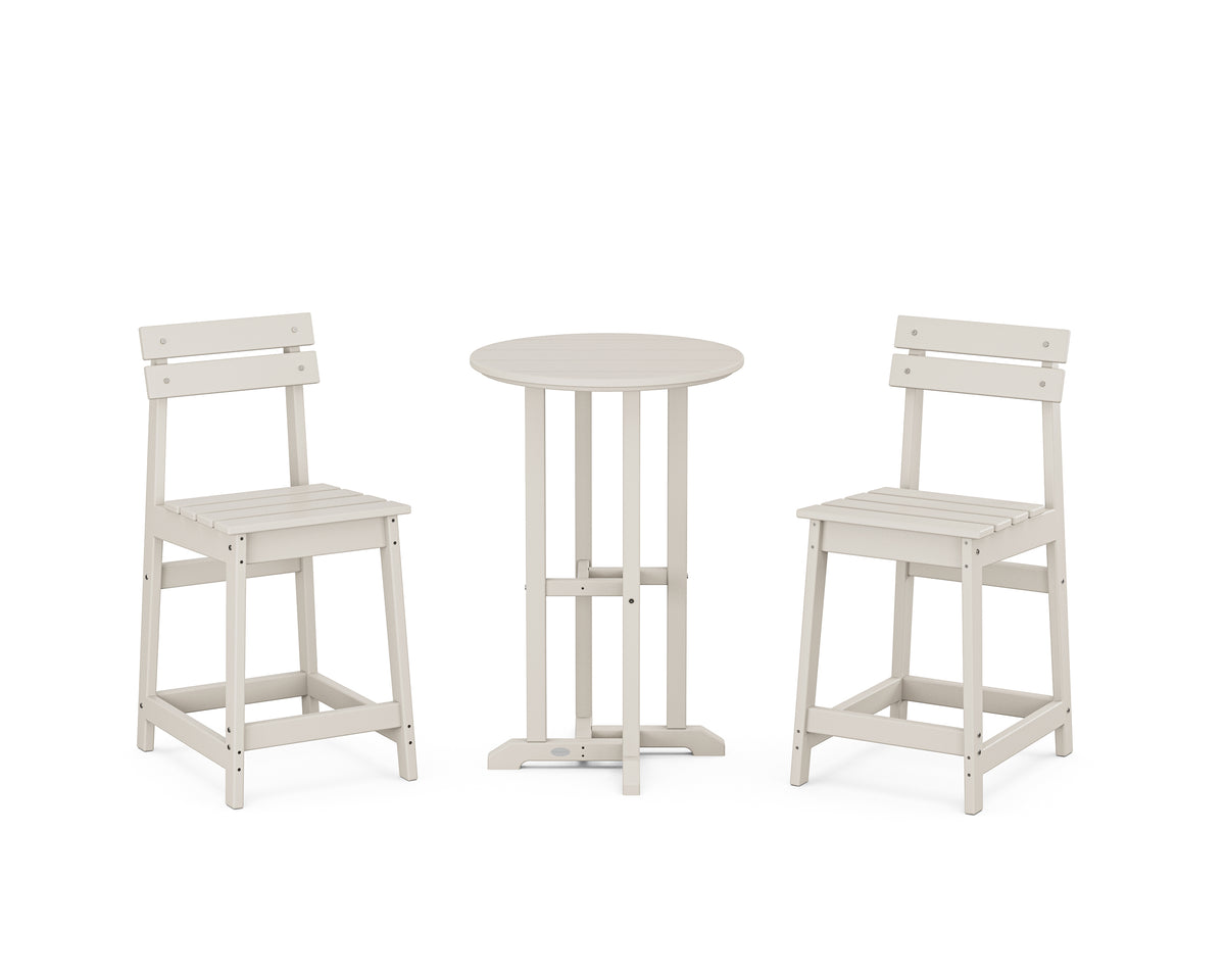 POLYWOOD Modern Studio Plaza 3-Piece Bistro Counter Set in Sand