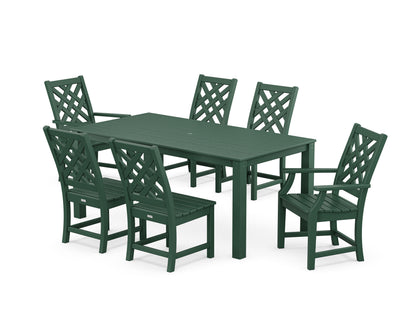 POLYWOOD Wovendale 7-Piece Parsons Dining Set in Green