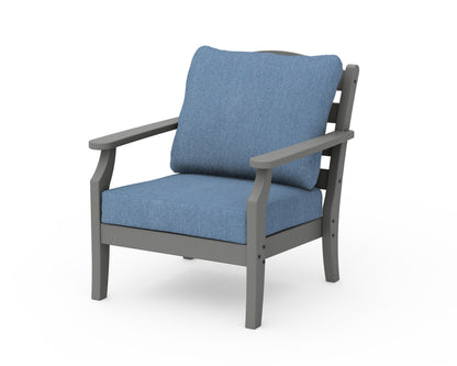 POLYWOOD Savannah Deep Seating Chair in Slate Grey / Sky Blue