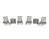 POLYWOOD Chippendale 6-Piece Chaise Set with Wheels and Umbrella Stand Accent Table in Slate Grey