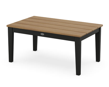 POLYWOOD Newport 22" x 36" Coffee Table in Black / Natural