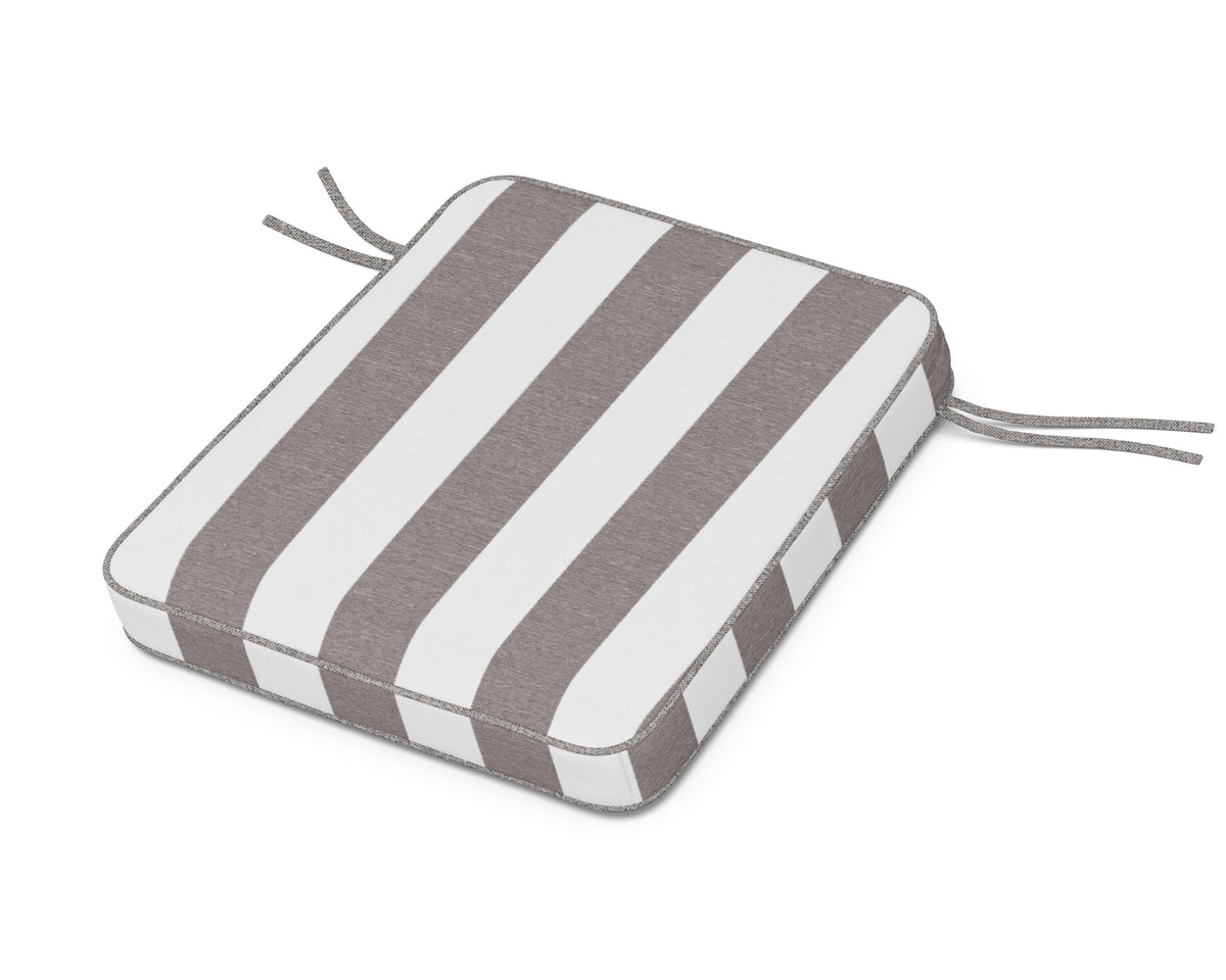 POLYWOOD Chinoiserie Rocker Seat Cushion in Cabana Stripe Grey Mist